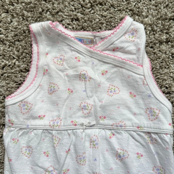 McBaby Floral Romper 3-6 Months Sleeveless White Pink Trim Baby Girl Outfit - Picture 7 of 7